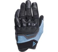DAINESE - Gants Ermex, Gants de moto d'été pour femme, respirants avec inserts en mesh, protections rigides des articulations, renforts en cuir, écran tactile, XS, Noir et Bleu