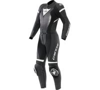 Dainese Fulminea Combinaison de moto en cuir 2 pièces pour femmes, Noir/Blanc, Taille Short 47