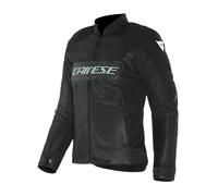 DAINESE - Herosphere Air Tex Jacket Wmn, Veste de Moto en Tissu, Ventilée et d'Eté, Femme, Noir/Gris/Vert Clair, 52