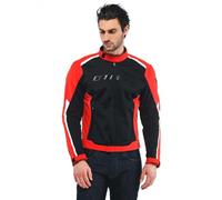 Dainese Hydraflux 2 Air D-Dry Jacket, Veste Moto Légère, Homme, Noir/Rouge Lave, 52