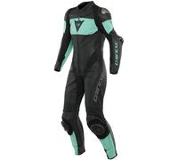 Dainese Imatra One Piece Perforé Ladies Costume en cuir de moto, noir/vert, Taille 40
