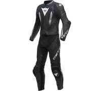 Dainese Laguna Seca 5 Combinaison en cuir de moto perforée 2 pièces, Noir/Blanc, Taille 58