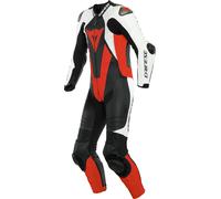 Dainese Laguna Seca 5, costume en cuir 1pcs. perforé 52 Noir/Blanc/Rouge Néon Noir/Blanc/Rouge Néon