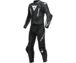 Dainese Laguna Seca 5 Costume en cuir de moto 2 pièces, Noir/Blanc, Taille 58
