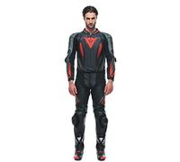 Dainese Laguna Seca 5 Costume en cuir de moto 2 pièces, noir/gris/rouge, 58 | Respirant