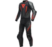 Dainese Combinaison en cuir Homme LAGUNA SECA 5 2PCS Noir/Anthracite/Fluo-Rouge