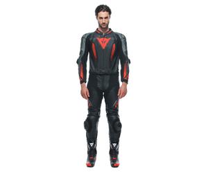 Dainese Laguna Seca 5 Hommes Combinaison en cuir 2 pièces Noir/Anthracite/Rouge 54