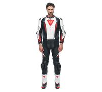 Dainese Laguna Seca 5 Hommes Combinaison en cuir 2 pièces Noir/Blanc/Rouge 58