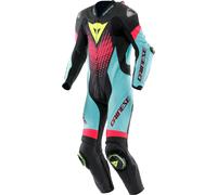 Dainese Laguna Seca 6, combinaison en cuir 1pcs. perforée 60 Noir/Bleu Clair/Fuchsia Noir/Bleu Clair/Fuchsia
