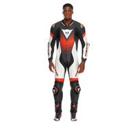 Dainese Laguna Seca 6 Hommes Combinaison en cuir 1 pièce Noir/Blanc/Rouge 50