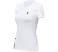 Dainese T-Shirt Logo Lady, T-Shirt Moto, Femme, Blanc/Noir, XXL