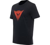 Dainese T-Shirt Logo, T-Shirt Moto, Homme, Noir/Rouge Fluo, XXL