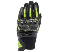 DAINESE - Mig 3 Unisex Gloves, Gants de Moto en Cuir, Protection des Articulations, Compatibilité avec les Écrans Tactiles, pour Hommes et Femmes, Noir/Anthracite/Jaune Fluo, XL