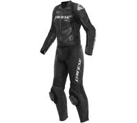 Dainese Mirage Costume en cuir de moto deux pièces pour dames, Noir/Blanc, Taille 50