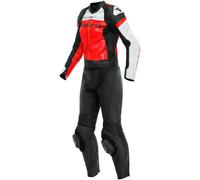 DAINESE MIRAGE LADY Combinaison cuir 2 pièces noir-rouge lave-blanc 42