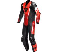Dainese Misano 3 D-air S26, combinaison en cuir 1pcs. perforée 48 Noir/Rouge/Rouge Néon/Blanc Noir/Rouge/Rouge Néon/Blanc