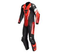 Dainese Misano 3 D-air, combinaison en cuir 1pcs. perforée 60 Noir/Rouge/Rouge Néon/Blanc Noir/Rouge/Rouge Néon/Blanc
