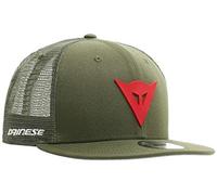 Dainese Mixte Dainese 9fifty Trucker Snapback Cap Casquette d t avec visi re plate, Vert/Rouge, Taille unique EU