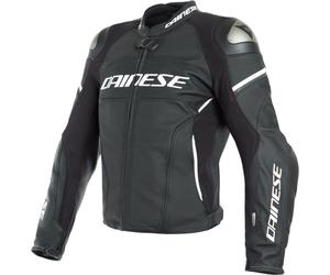 Dainese Racing 3 D-Air, veste en cuir perforée 48 Noir Mat/Noir Mat/Blanc Noir Mat/Noir Mat/Blanc
