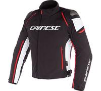 Dainese Racing 3 D-Dry S26 Veste textile moto, Noir/Blanc/Rouge, Taille 50