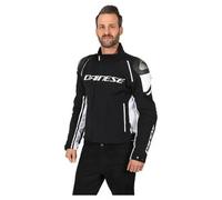 Dainese Racing 3 D-Dry Veste Textile moto, noir-blanc, taille 52 pour homme