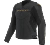 Dainese Racing 5 Blouson de moto en cuir, Noir/Or, Taille 50