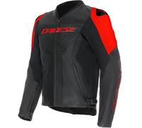 Dainese Racing 5 Blouson en cuir de moto perforé, noir-rouge, taille 56 pour homme