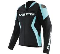 Dainese Racing 5 Blouson en cuir de moto pour femmes, noir-bleu, taille 38