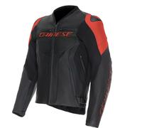 DAINESE RACING 5 Lederjacke schwarz-schwarz-fluo-rot 48