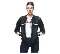 Dainese Rapida Veste en cuir de moto pour dames, Noir/Blanc, Taille 50