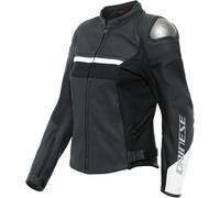 Dainese Rapida Veste en cuir de moto pour dames, noir-blanc, taille 46 pour femmes