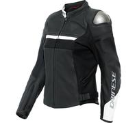 Dainese Rapida, veste en cuir perforée pour femmes 46 Noir Mat/Noir Mat/Blanc Noir Mat/Noir Mat/Blanc