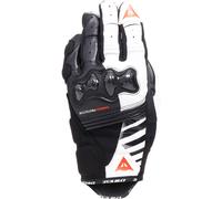Dainese Reacto Carbon Short Gants moto pour dames, Noir/Blanc/Rouge, Taille XL