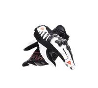 Dainese Reacto Carbon Short Gloves Wmn, Gants Moto Courts Femme en Cuir avec Protection Articulations en Carbone Rembourrage Paume et Doigts Smart Touch, pour Femme, Black/White/Red-Fluo, XS