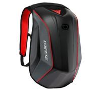 DAINESE - Sac à dos moto D-Mach 2, aérodynamique et ergonomique, avec compartiments pour ordinateur portable et chaussures, sangle de casque, étanche, 22.2 L, Rouge et Noir