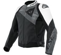 Dainese Sportiva Veste en cuir de moto, Noir/Gris/Blanc, Taille 50