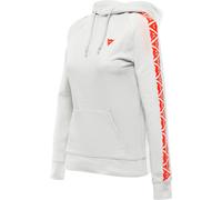 Dainese Stripes, Sweat à capuche pour femmes S Gris Clair/Rouge Néon Gris Clair/Rouge Néon
