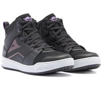 DAINESE - Suburb D-WP Shoes WMN, Chaussures de Motard Imperméables, Femme, Noir/Blanc/Pourpre Métallique, 40