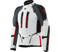 Dainese Super Adventure Absoluteshell S26 Veste textile moto imperméable, Gris clair/noir/rouge, Taille 58