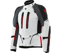 Dainese Super Adventure Absoluteshell Veste textile de moto imperméable, Gris clair/noir/rouge, Taille 46