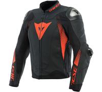 Dainese Super Speed 4 Veste en cuir de moto, noir-rouge, taille 50 pour homme