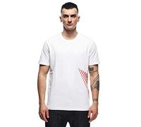 Dainese T-Shirt Big Logo, T-Shirt Moto, Homme, Blanc/Rouge Fluo, XXXL