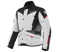 Dainese - Tempest 3 D-Dry, Veste Moto De Tourisme Pour Hommes, Veste Imperméable, Doublure Thermique Amovible, Protections Pour Les Épaules Et Les Coudes, Gris Glacier/Noir/Rouge Lave, 54
