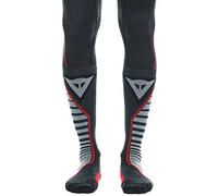 Dainese Thermo Long Socks, Chaussettes Hautes Thermique Moto, Pour Homme et Femme, Noir/Rouge, 3941