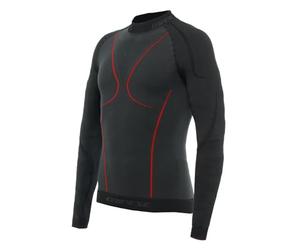 Dainese - Thermo Ls Man, Maillot de Ski Thermique, Couche de Base Respirante à Manches Longues, Noir/Rouge, Homme