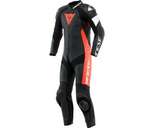 Dainese Tosa, costume en cuir 1pcs. perforé 48 Noir/Rouge Néon/Blanc Noir/Rouge Néon/Blanc