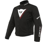 Dainese Veloce D-Dry Veste textile moto, noir-blanc-rouge, taille 46 pour homme