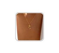 Dainty Collier D'or Pour Femmes Collier Fleur De Naissance Collier Ras De Cou Mariage Collier Pendentif Fleur De Rose Collier Simple Chaîne Fine Collier Floral Collier Boho Trendy Bijoux De Collier