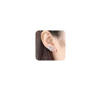 Dainty Cubic Zirconia 3 Fleurs Small Crawler Drop Bringle Oreille pour femmes Marquise Boucles d'oreilles de mariage Bridal Small CZ Moucles d'oreilles Stud Bar Bar Mitzvah Prom Cadeaux