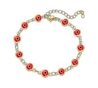 Dainty Evil Eye Bracelets for Women,14K Gold Evil Eye Chain Bracelet for Girls